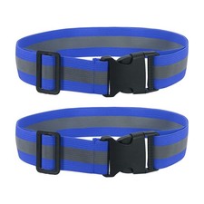 Adjustable Reflective Safety Belt, 43.3x1.6" 2 Pcs Bright Blue