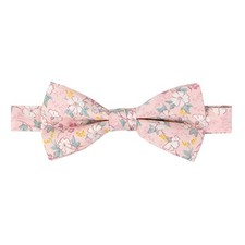 Men's Cotton Floral Print Pre-tied Bow Tie for Wedding One Size 60-blush Pink