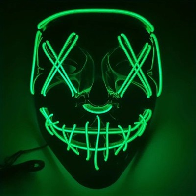 Costume Halloween Face Mask LED Light Up Cosplay Clubbing Party Purge