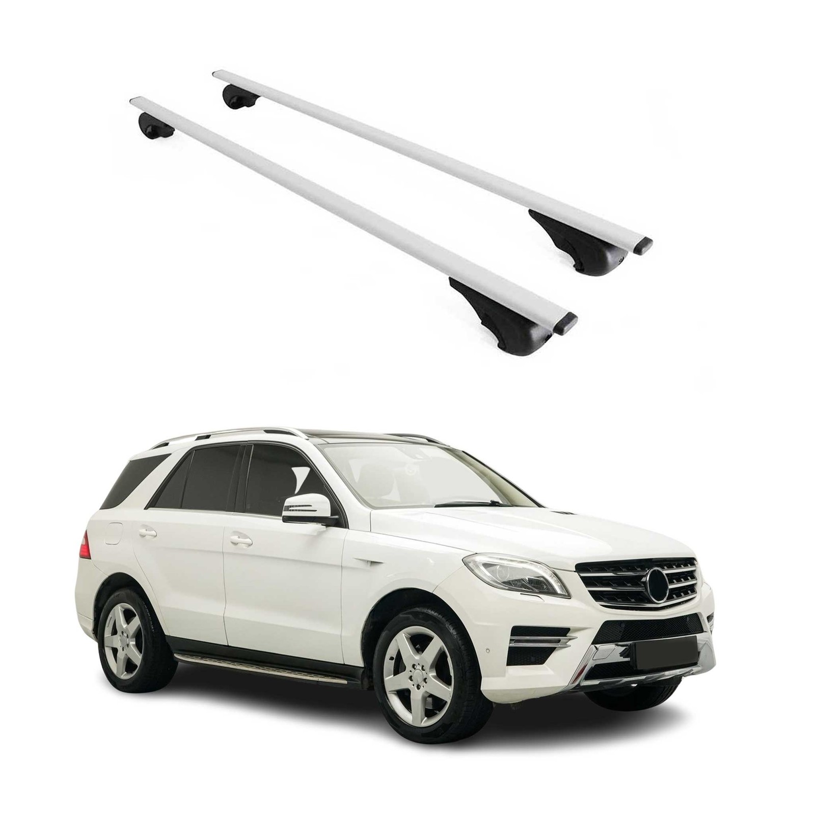 Barres de toit haut de gamme en fer argent pour Mercedes Classe M