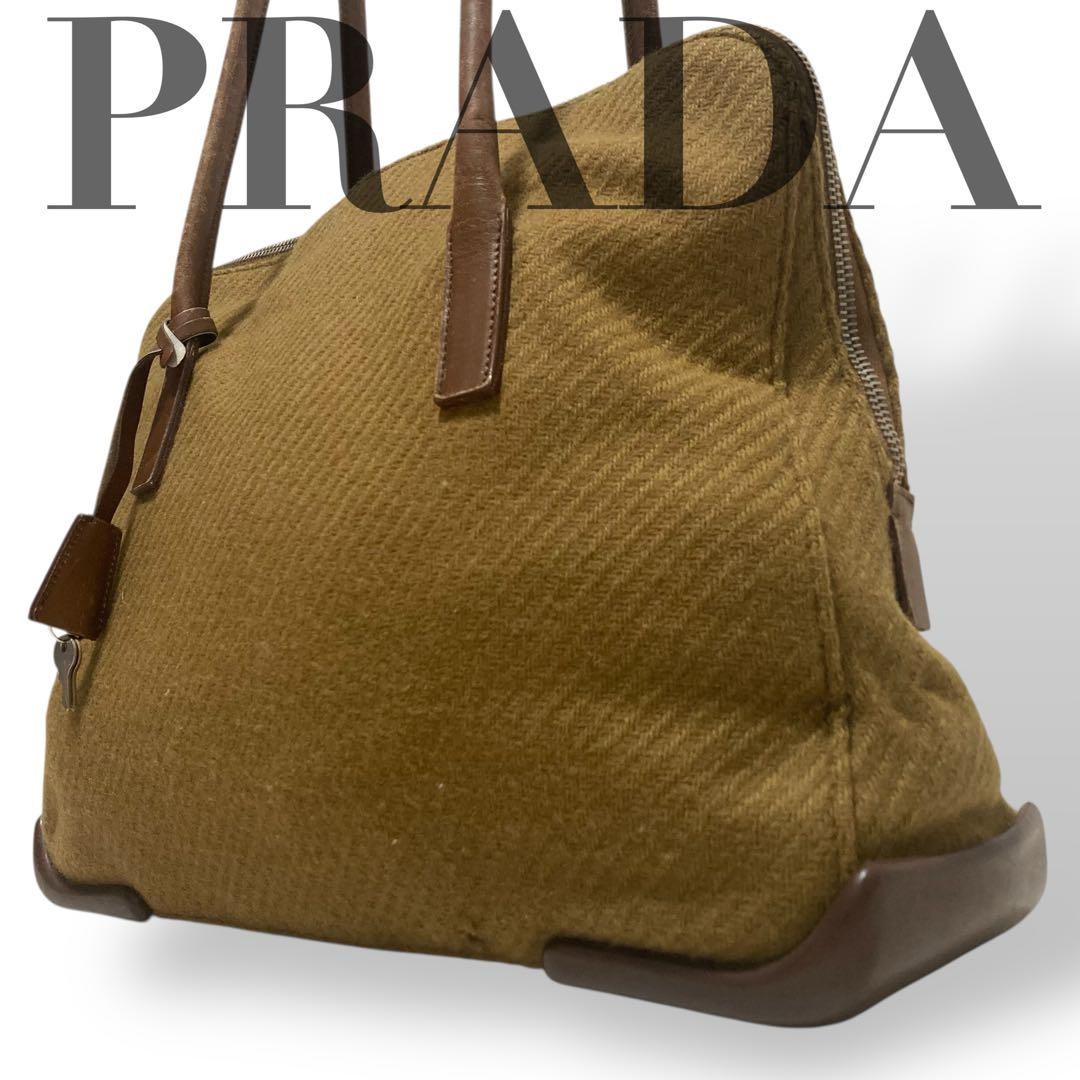 Prada Canapa Cadena Tote Bag with Padlock Hard to Find