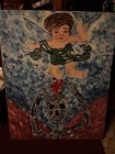 paintings on canvas Cherub And Skeleton Hand Painted Original Work — photo 1