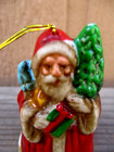Vintage Ceramic Santa Ornament with Tree and Presents Christmas — photo 2