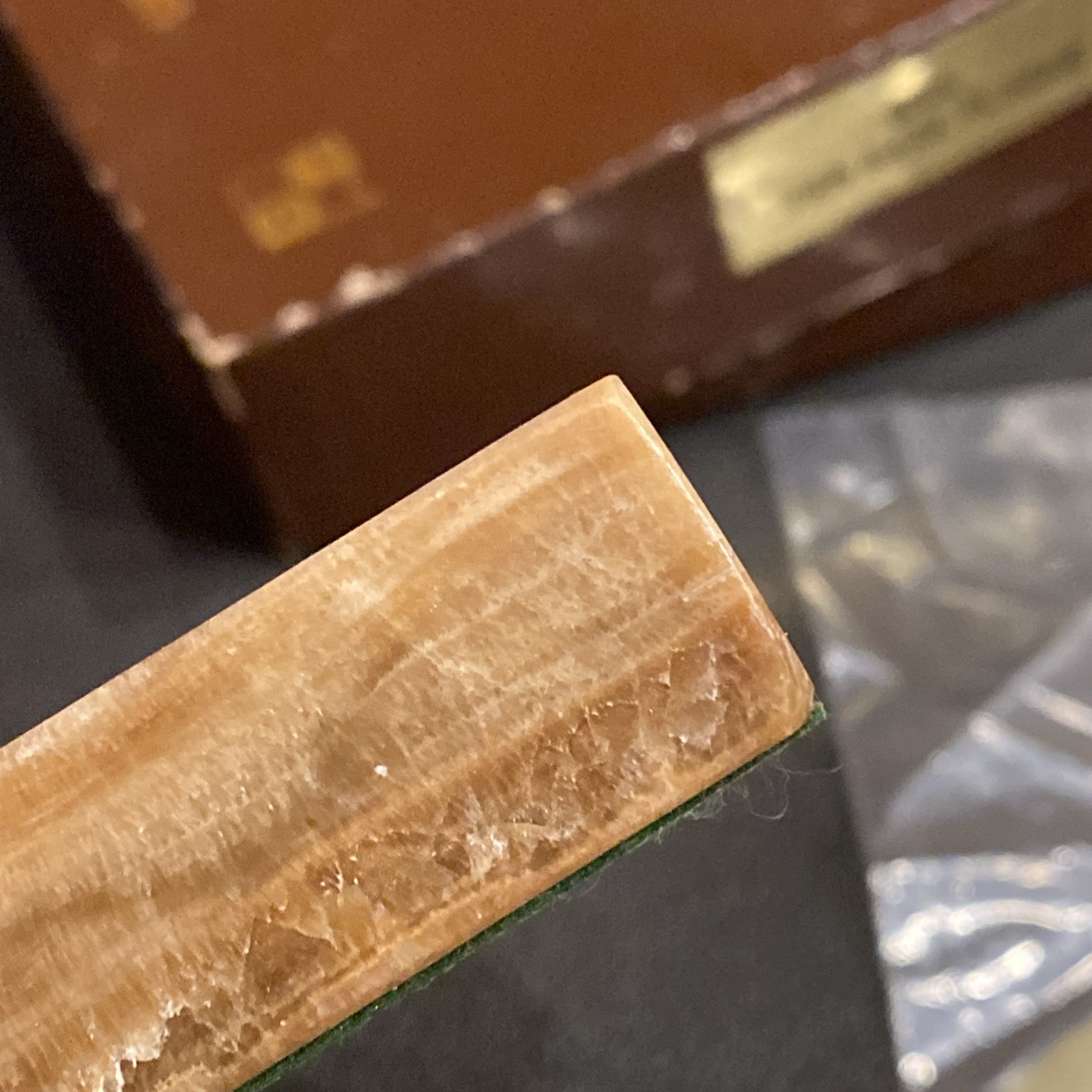 Vtg NIB Park Sherman Caramel Brown Marble Onyx Desk Pen Holder 5"4” NEW In Box