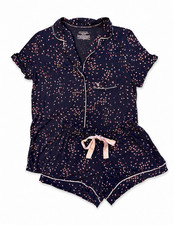 Victoria  s Secret Women  s Pajama Set Small Modal Floral Navy Short Sleeve