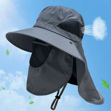 Wide Brim Sun Hat UV Protection Bucket Cap For Hiking Camping Fishing Safari Men