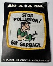 Vintage Stop Pollution Eat Garbage Patch Aa Sales Inc Seattle Washington 3 X 3 Vintage Stop Pollution Eat Garbage Patch Aa Sales Inc Seattle Washington 3 X 3