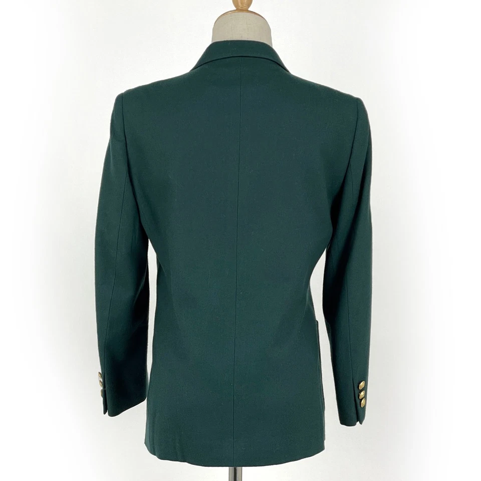Blazer Blazer Chaqueta Doble Pecho Parche Logo Burberrys Cabello Verde Mujer Foto 3 de 4