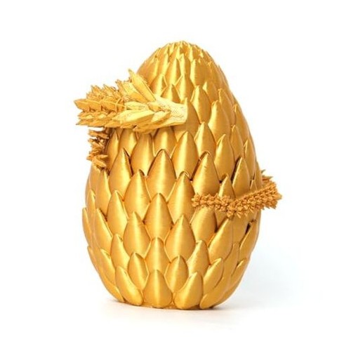 3D Printed Dragon Egg- Gold - Surprise Easter Basket Essentials with 12"