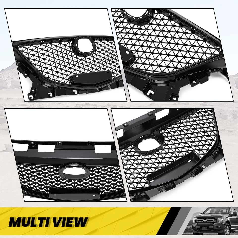 Решетка передняя в сотовом стиле черная ABS для Mazda 3 Axela 2014 2015 2016 годов выпуска - Изображение 4 из 4