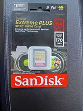 NEW SanDisk SDSDXW6-064G-ANCIN Extreme PLUS 64GB SDXC UHS-I Memory Card