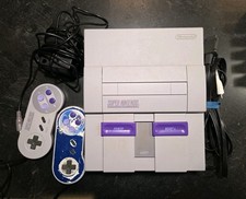 Super Nintendo SNS-001 SNES Game Console 2 Controllers Power Supply AV Tested