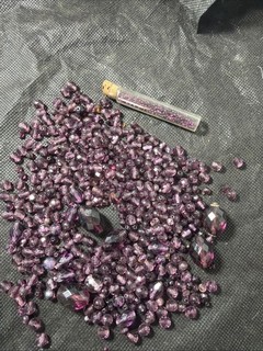 LOTTO PERLINE VINTAGE VETRO SFACCETTATO VIOLA STILE CECO PERLINE MISTE L