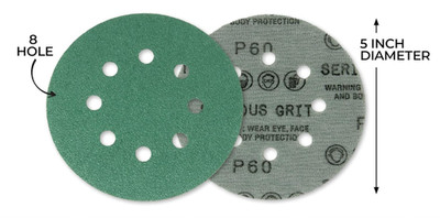 Serious Grit Sanding Discs 5 Inch 8 Hole 60 Grit  Heavy-Duty Sandpaper Discs