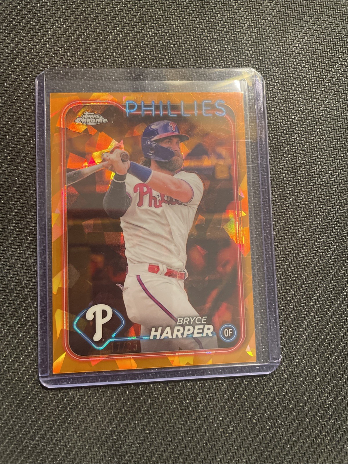 2024 Topps Chrome Sapphire Bryce Harper #200 ORANGE Refractor #17/25 SP Parallel