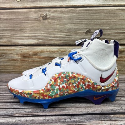 Size 10 Nike Lebron 4 Menace 3 Fruity Pebbles White Football Cleats FV8044-100