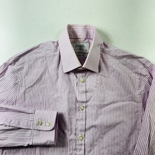 Charles Tyrwhitt Dress Shirt Pink Striped Extra Slim Fit Men  s Size 15.5 33