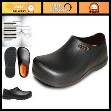 Professional Slip Resistant Clog Waterproof Work Nurse Chef Shoes - Black Lime W