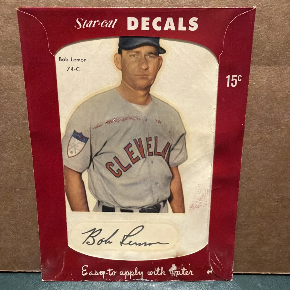 Calcomanía Star-Cal 1952 Bob Lemon 74-C Cleveland Indians Foto 2 de 4