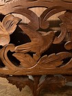 Antique Hand-Carved Wooden Wall Pocket Bird & Leaf Motif Aesthetic Movement — photo 4