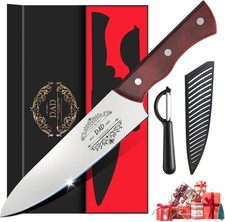Professional Chef Knife Gift Set with Wood Handle & Peeler – Brand New