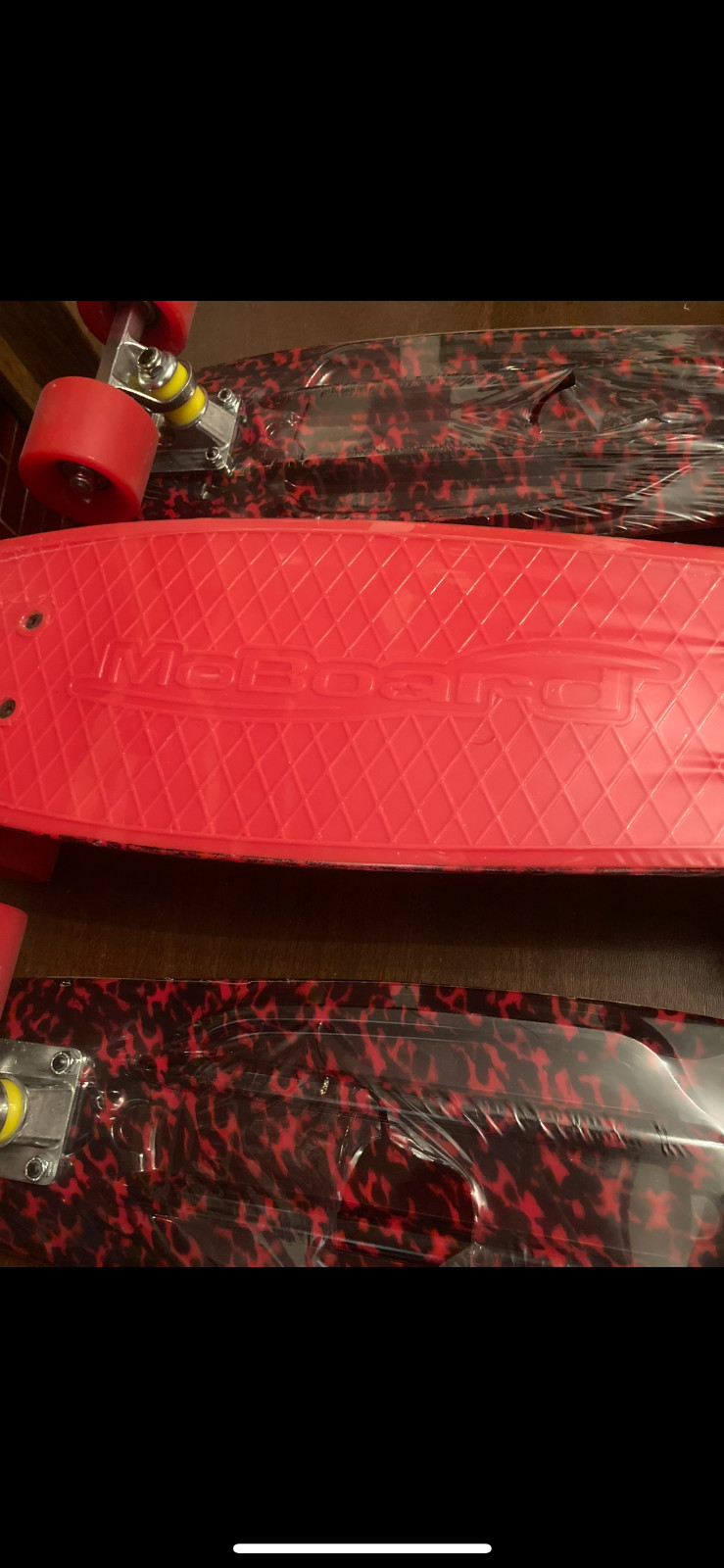 22" Moboard Brand Penny Style Skateboard Red & Black Cheetah Print