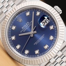 2020 ROLEX DATEJUST 126334 BLUE FACTORY DIAMOND 41MM JUBILEE WATCH 7/16 LIVE