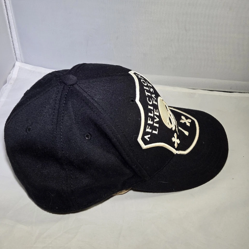 Gorra de béisbol vintage Y2K Affliction sombrero negro calavera Flexfit adulto 6 7/8-7 1/4 Foto 3 de 4
