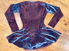 Eurotard Leotard Girl's Small Blue Purple Shimmer Spandex Long-sleeves Skirted