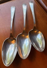 Lot Of 3 VTG Serving Spoons Vanity Fair 8.5” Gorham EP Patent 1923 S Monogram R