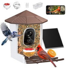 Wansview 2K Bird Feeder with Camera-Smart Bird Feeders for Outdoor Solar Powered