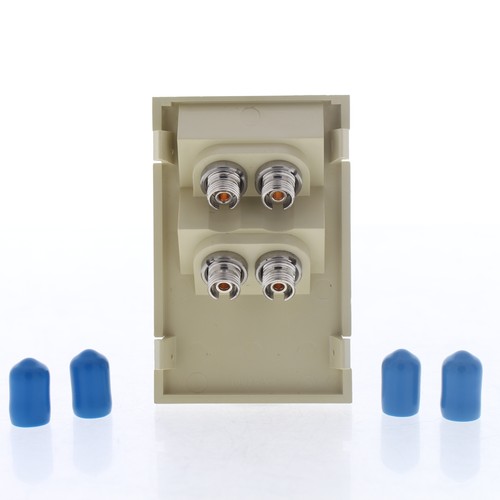 Leviton 41293-PFI Ivory Quad Duplex FC 45° 3Unit High MOS Phosphor Bronze Sleeve - Picture 4 of 10