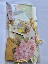 Junk Journal Kit 20 Pcs Vintage Style Paper Lace Fabric Ribbon Ephemera Pouch