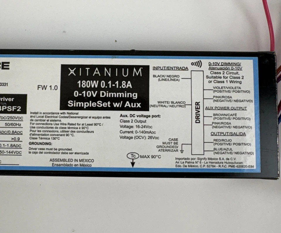 Signify Advance Xitanium 180W LED Driver 0-10V Dimming SimpleSet Set of 10pcs - Image 3 of 4