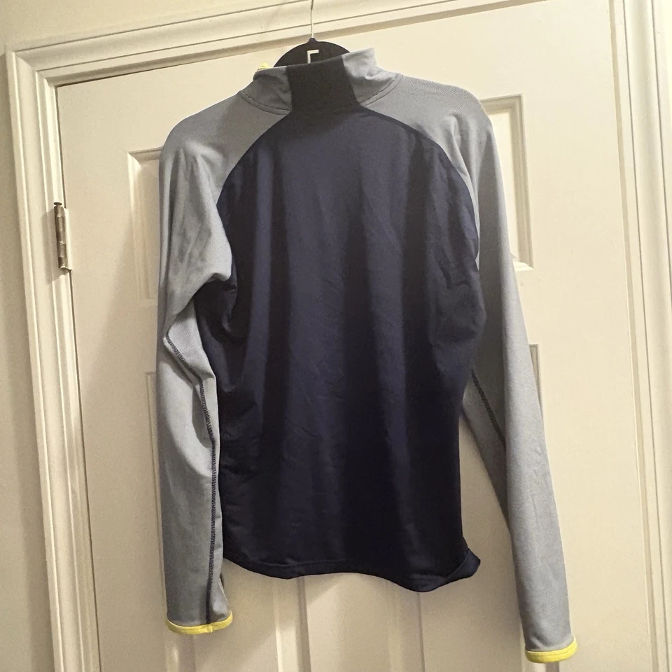 Ralph Lauren L-RL Performance 1/4 Cremallera Azul y Amarillo Sudadera con Agujeros para el Pulgar XL Foto 3 de 4