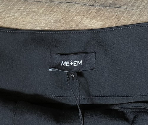 ME+EM Pantalone raso gamba larga con bretelle nero NUOVO + ETICHETTE - UK 10 - Foto 5 di 9