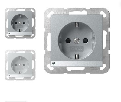 Gira 048526 Steckdose Erdstift KS System 55 Farbe alu
