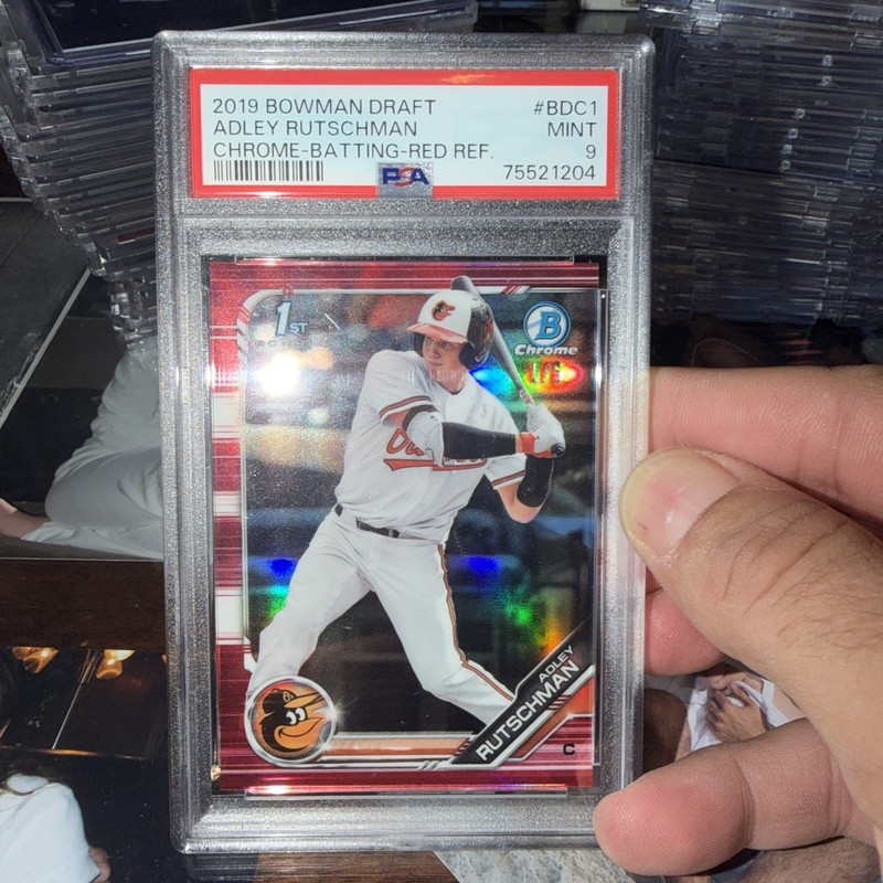 Adley Rutschman 2019 Bowman Chrome Draft BDC1 1st Red Refractor RC #1/5 PSA 9