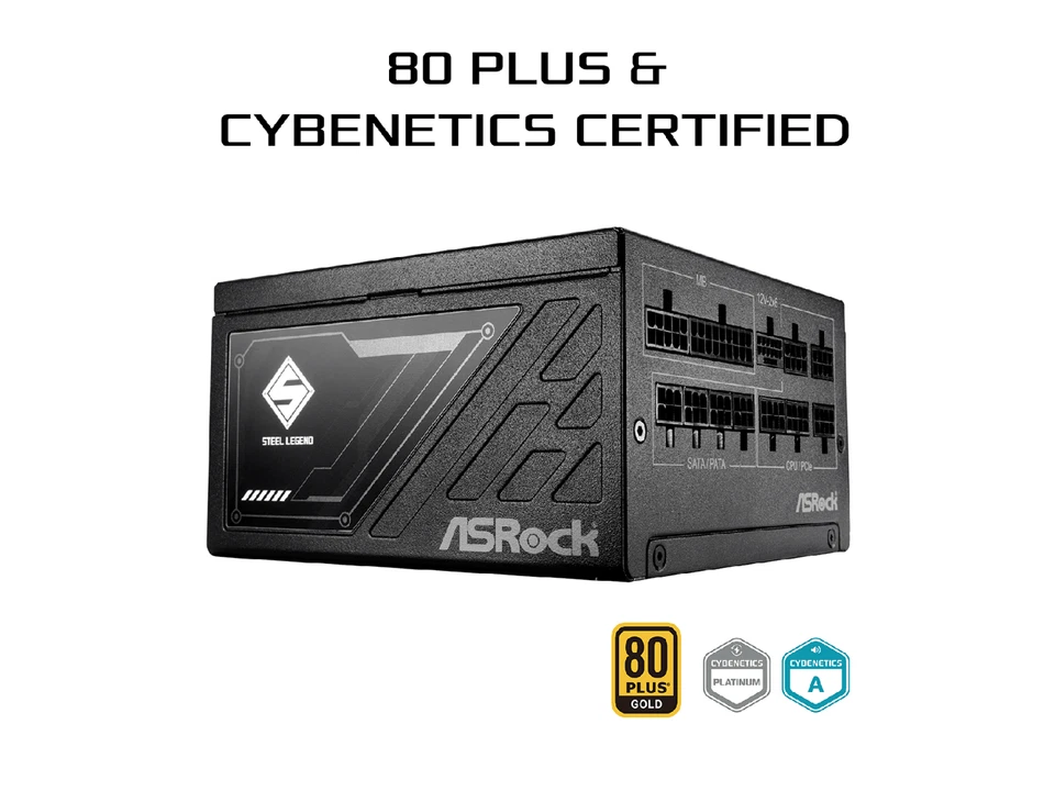ASRock Steel Legend SL-1000G 1000W 80 PLUS GOLD & Cybenetics PLATINUM Full - Image 3 of 4