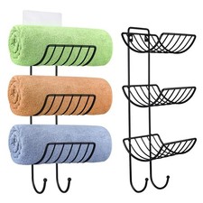 Adhesive Towel Holder for Bathroom Wall Mounted, No Drill Towel Rack Organize...