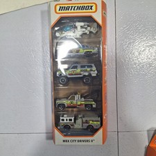 Matchbox 5 Pack MBX City Drivers II Helicopter Caprice Wrecker Fire Engine