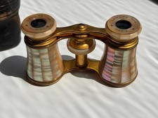 Lemaire Paris Vintage Opera Glasses Mother of Pearl Binoculars Antique w/case