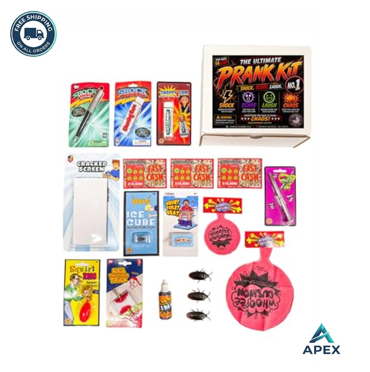 Prank Kit 21 Count Multicolor Large Gag Toys Practical Jokes For Friends Family