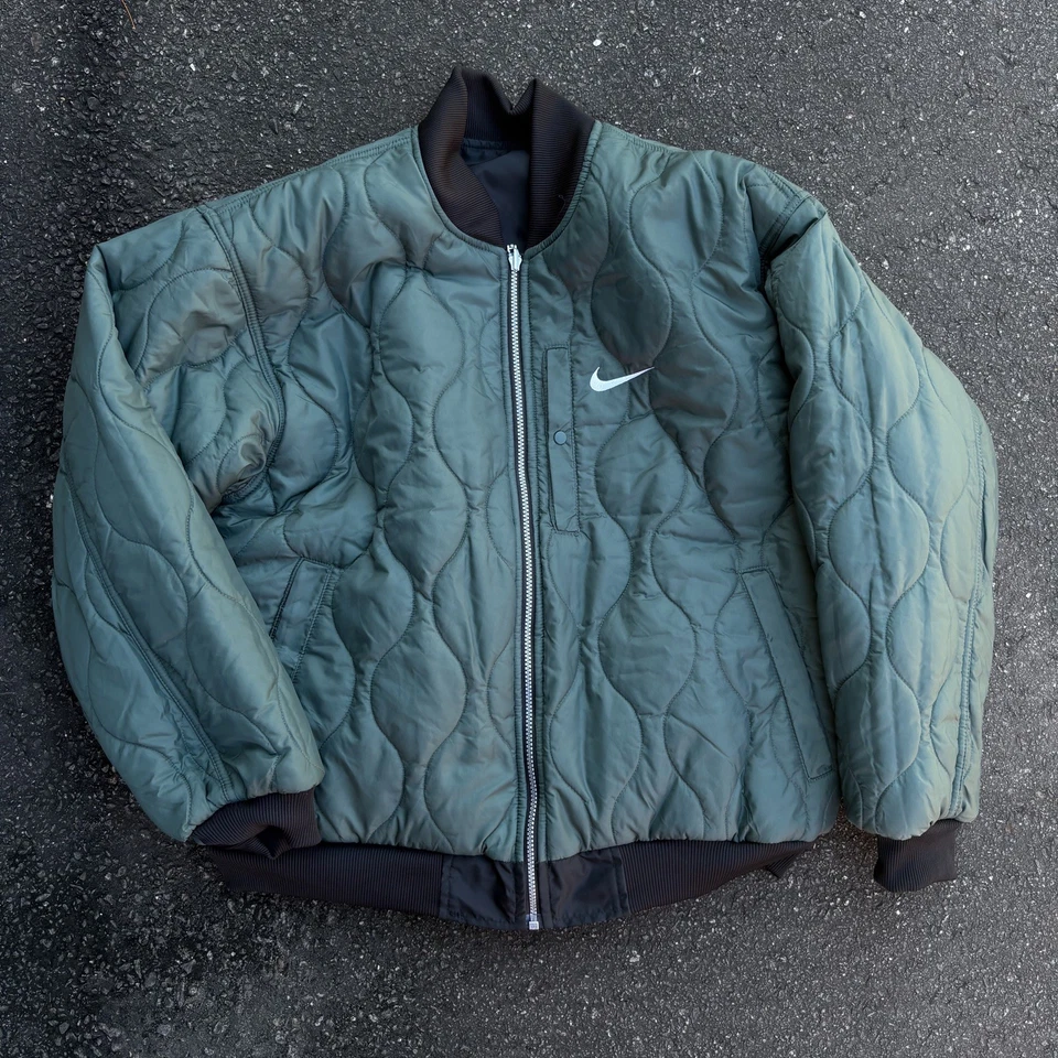 Chaqueta Reversible Acolchada Nike De Colección Años 90 Para Hombre’s L Puffer Deletrear Cremallera Completa Foto 3 de 4
