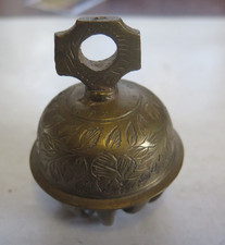 Dzwonek trawiony mosiądz kwiaty pazur modlitwa dzwonek vintage