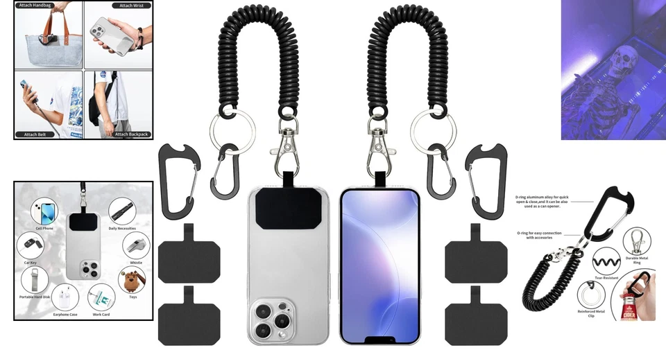 Versátil cordón de amarre para teléfono con mosquetón - Acceso seguro para todas las actividades Foto 2 de 4