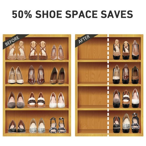 Shoe Slots Organizer 20 Pack - Shoe Stackers for a Pair of Shoes, Shoe Storag... - Picture 2 of 7