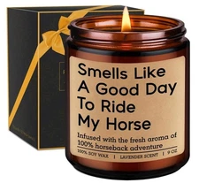 Scented Candle - Horse Gifts for Women, Girls, Men - Cool Gifts for Horse Lovers