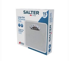 Salter Large Dial Mechanical Bathroom Scale – 133kg / 21st – White