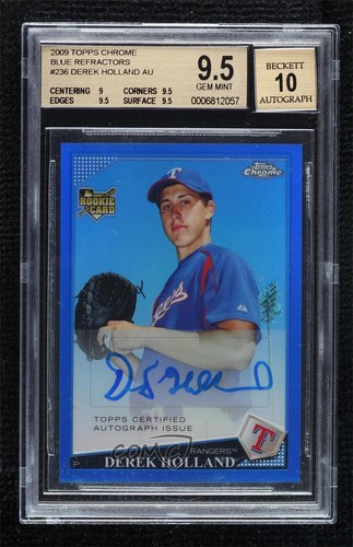 Derek Holland [Autograph Blue Refractor] #236 card